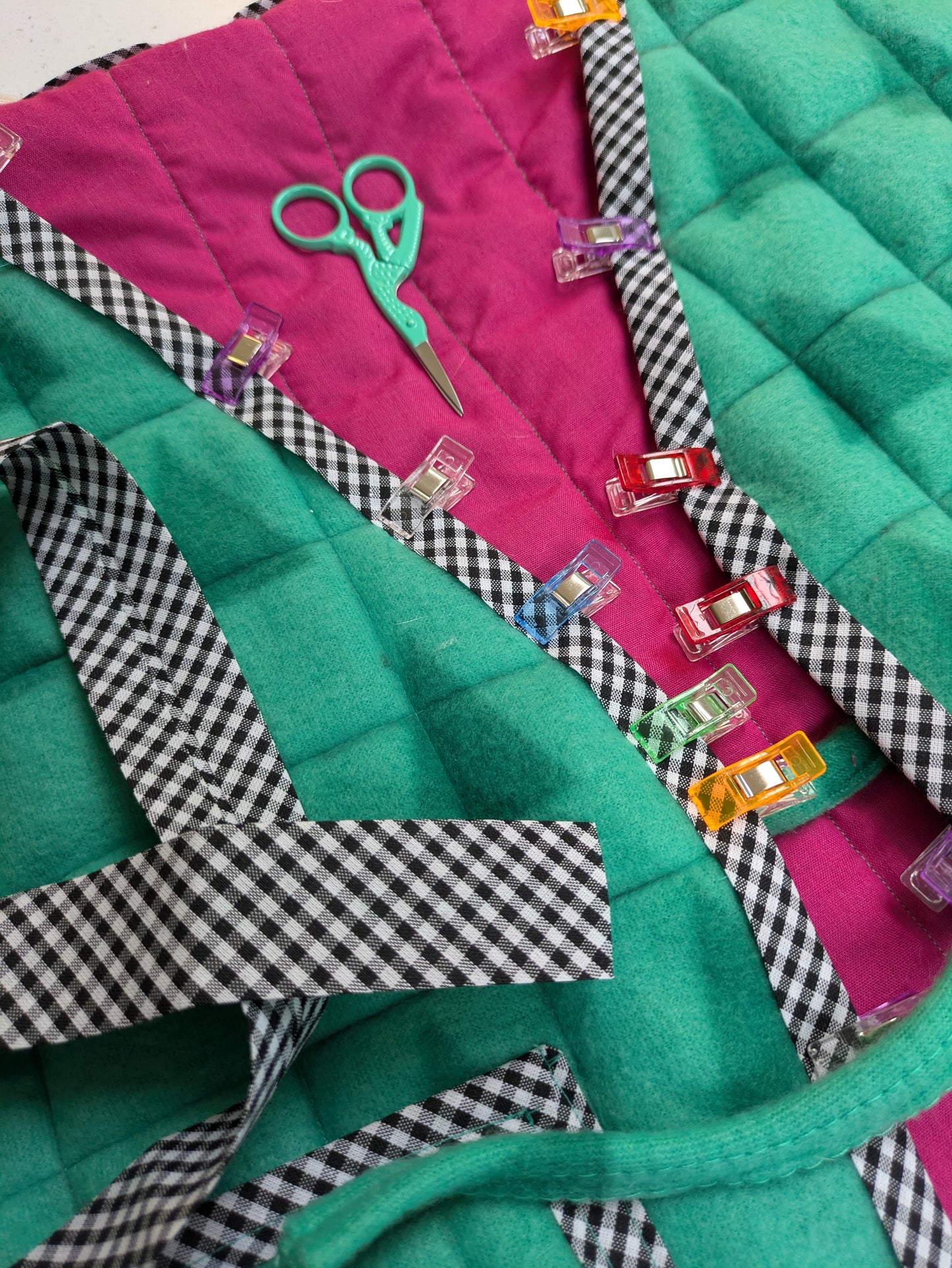 Quilted Fleece Denim Mix Ladies Waistcoat