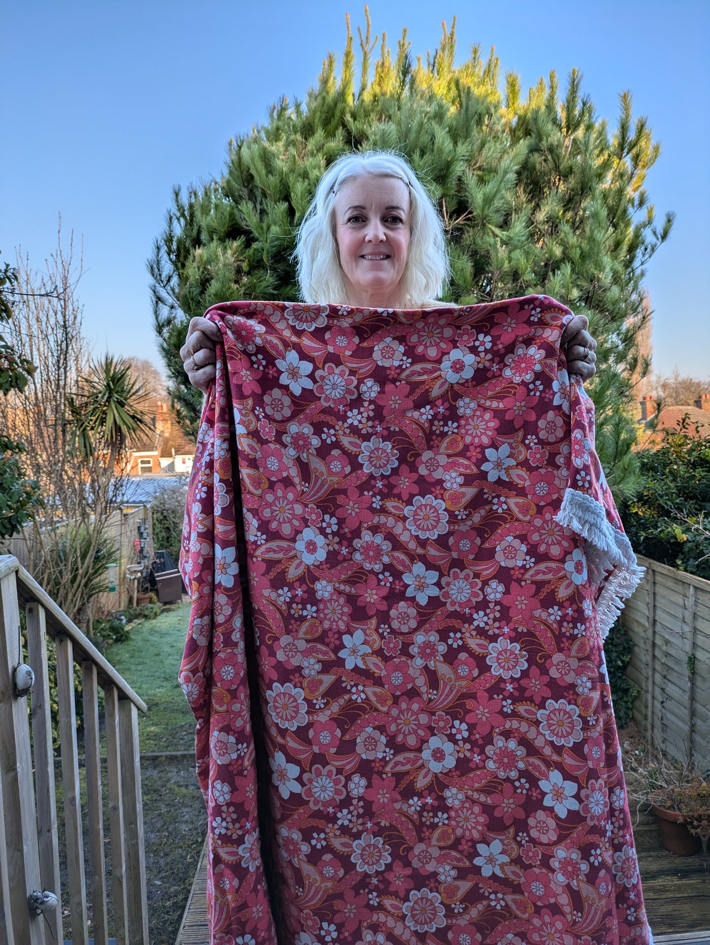 Cosy Fleece and Floral Gilet (Size Small)