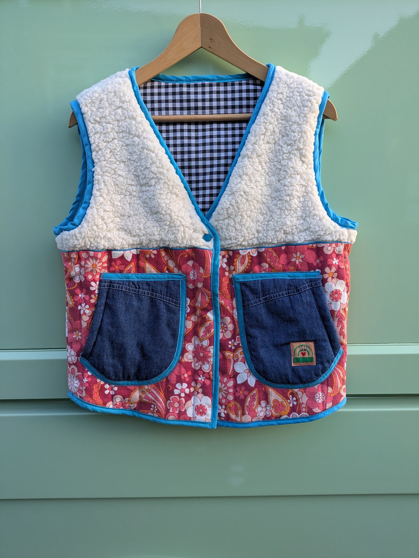 Cosy Fleece and Floral Gilet (Size Small)