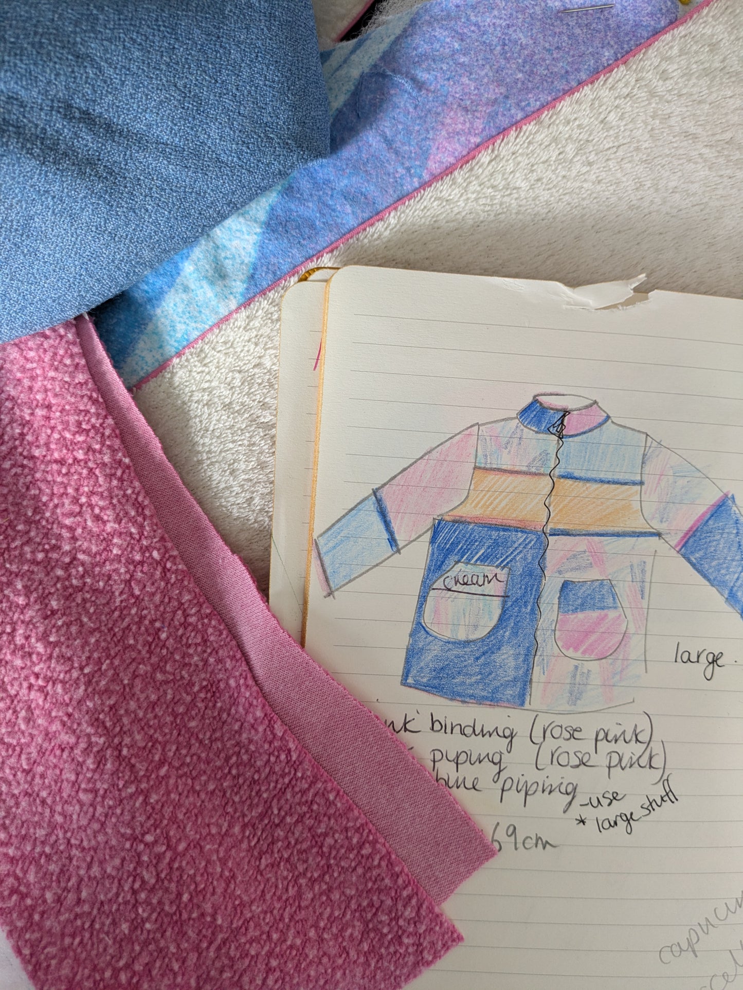 Patchwork Blue and Pink Jacket