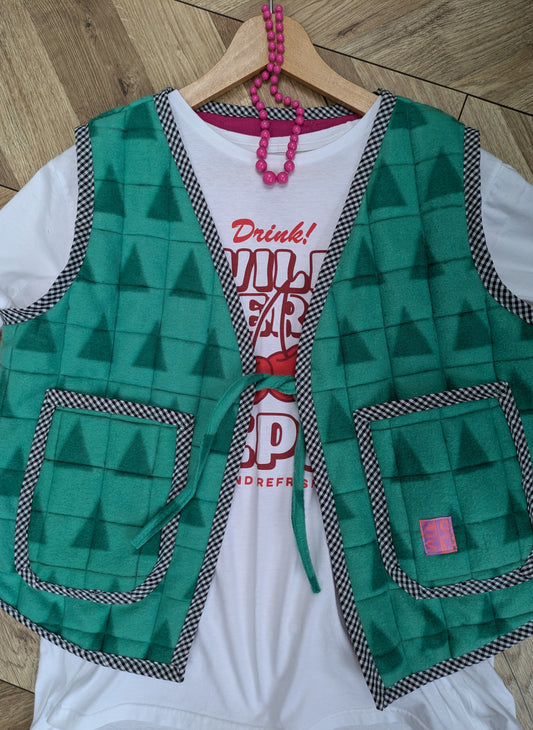 Quilted Fleece Denim Mix Ladies Waistcoat