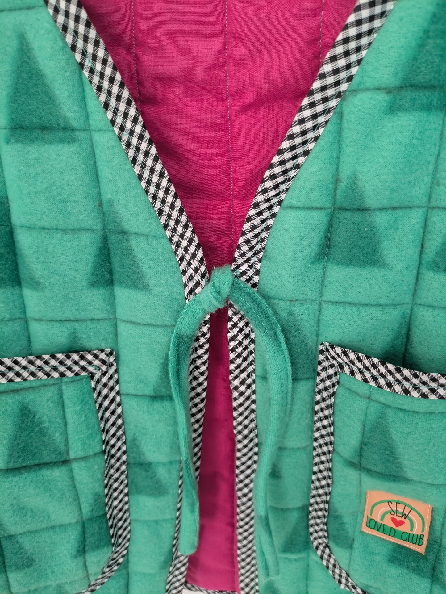 Quilted Fleece Denim Mix Ladies Waistcoat