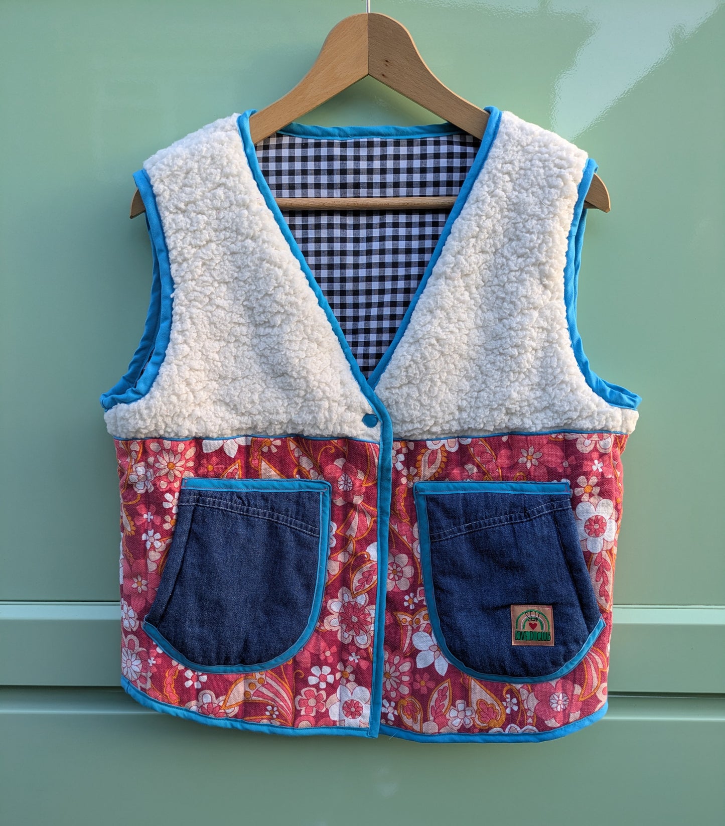 Cosy Fleece and Floral Gilet (Size Small)