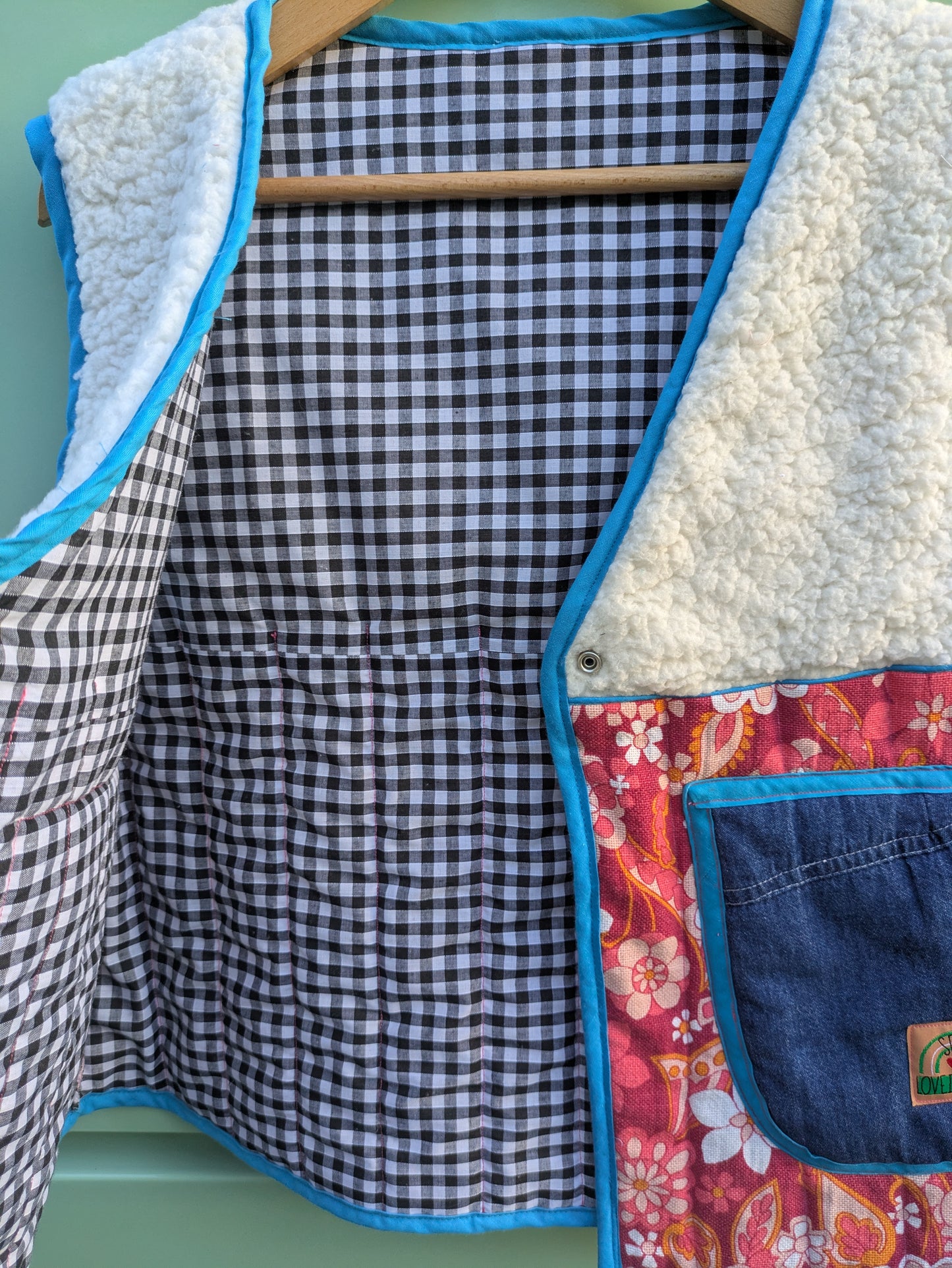 Cosy Fleece and Floral Gilet (Size Small)