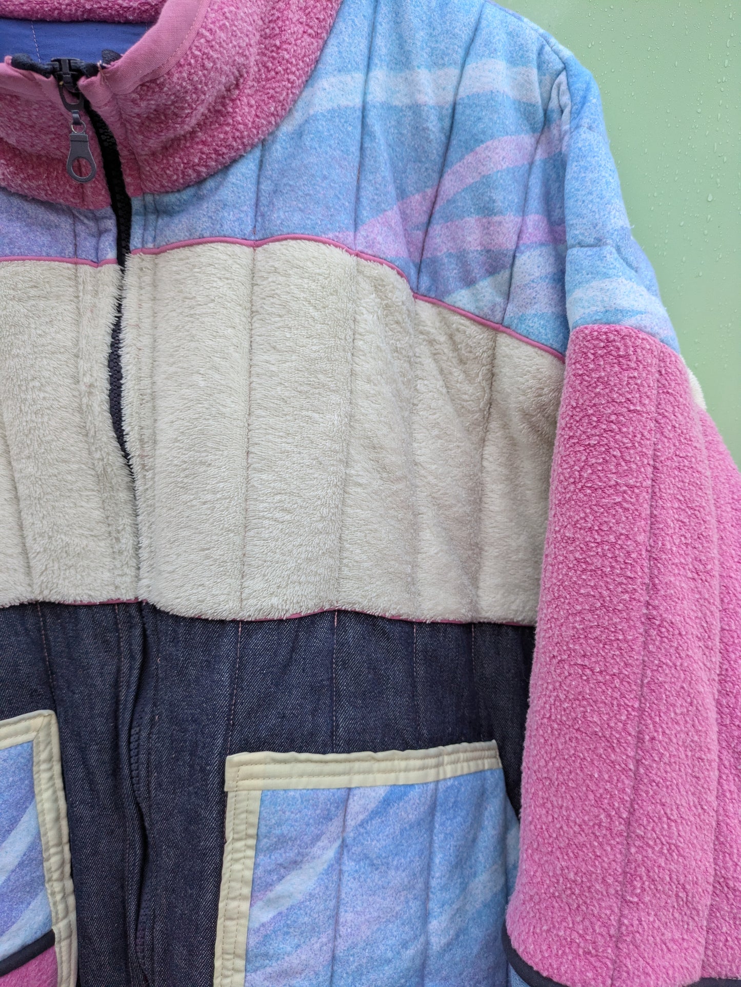 Patchwork Blue and Pink Jacket