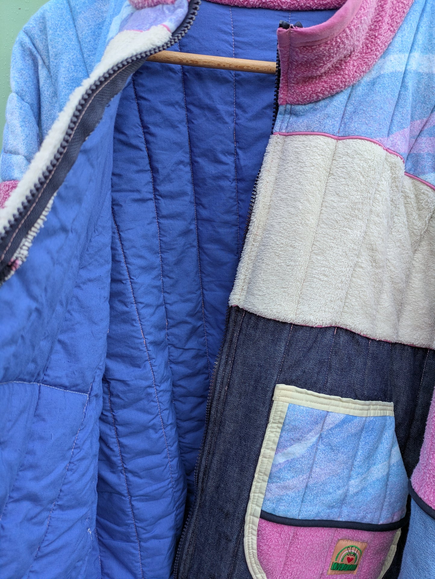 Patchwork Blue and Pink Jacket