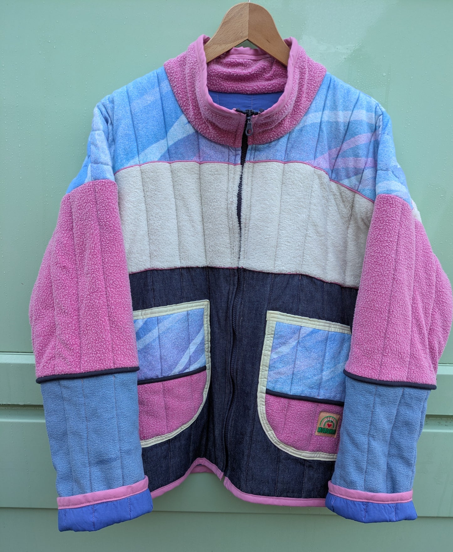 Patchwork Blue and Pink Jacket