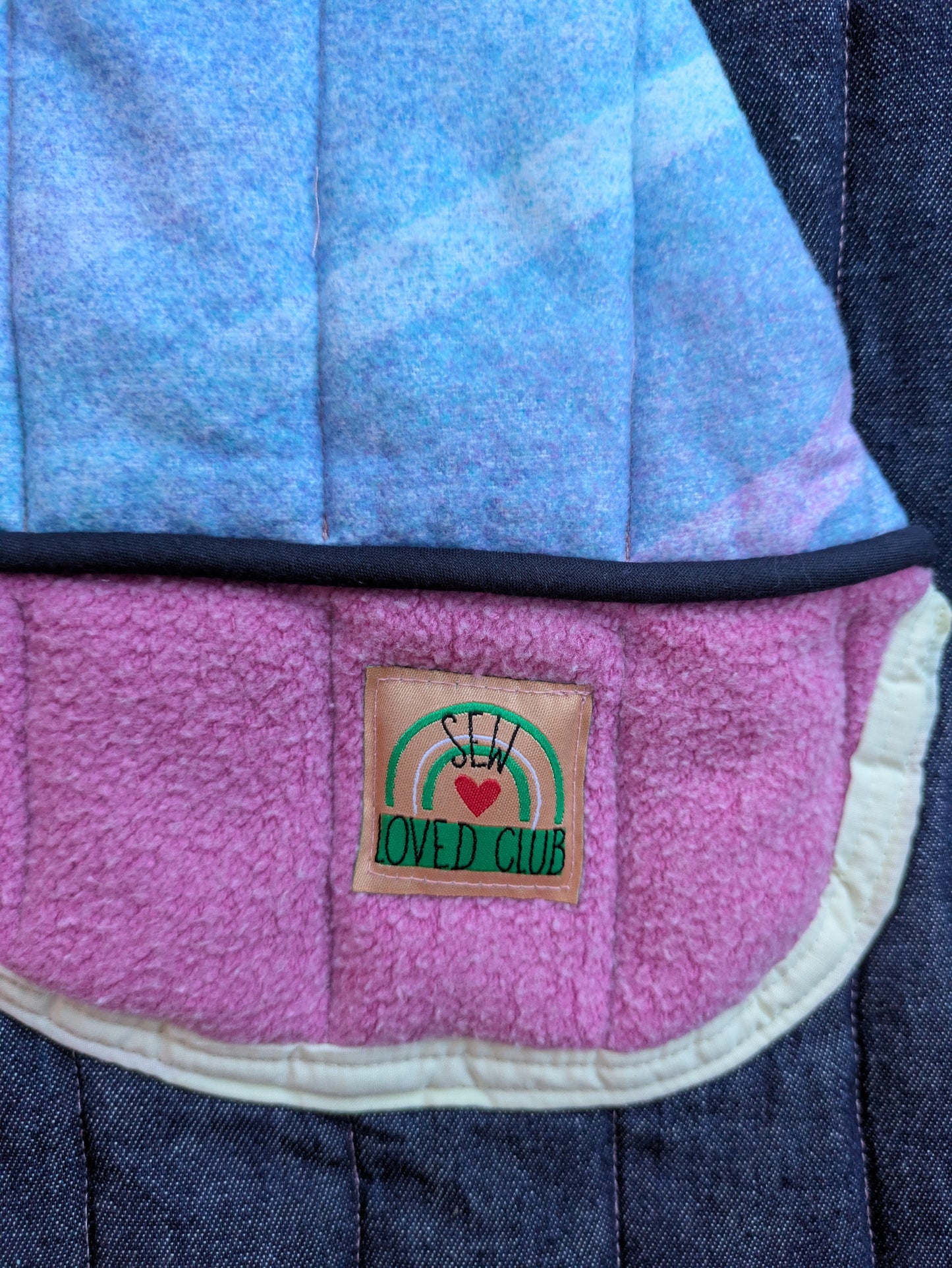 Patchwork Blue and Pink Jacket