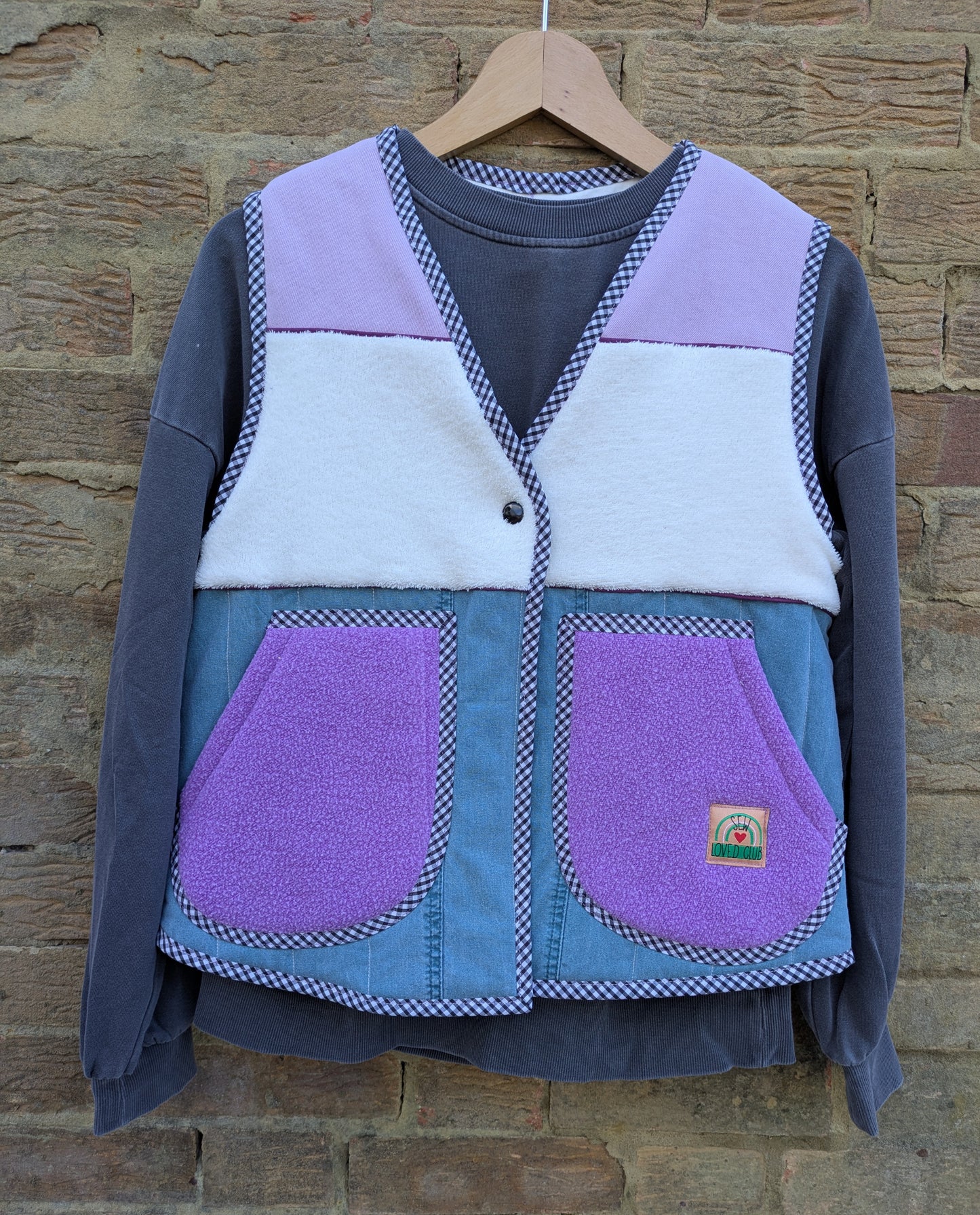 Lilac and Blue Fleece Gilet