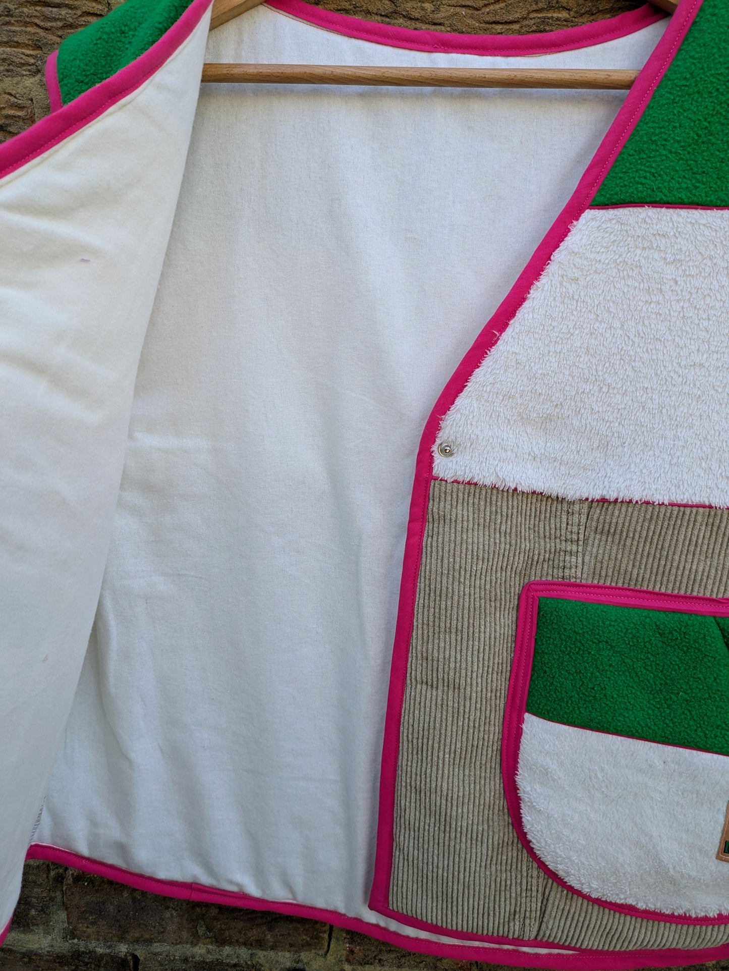 Bright Green and Pink Cosy Gilet