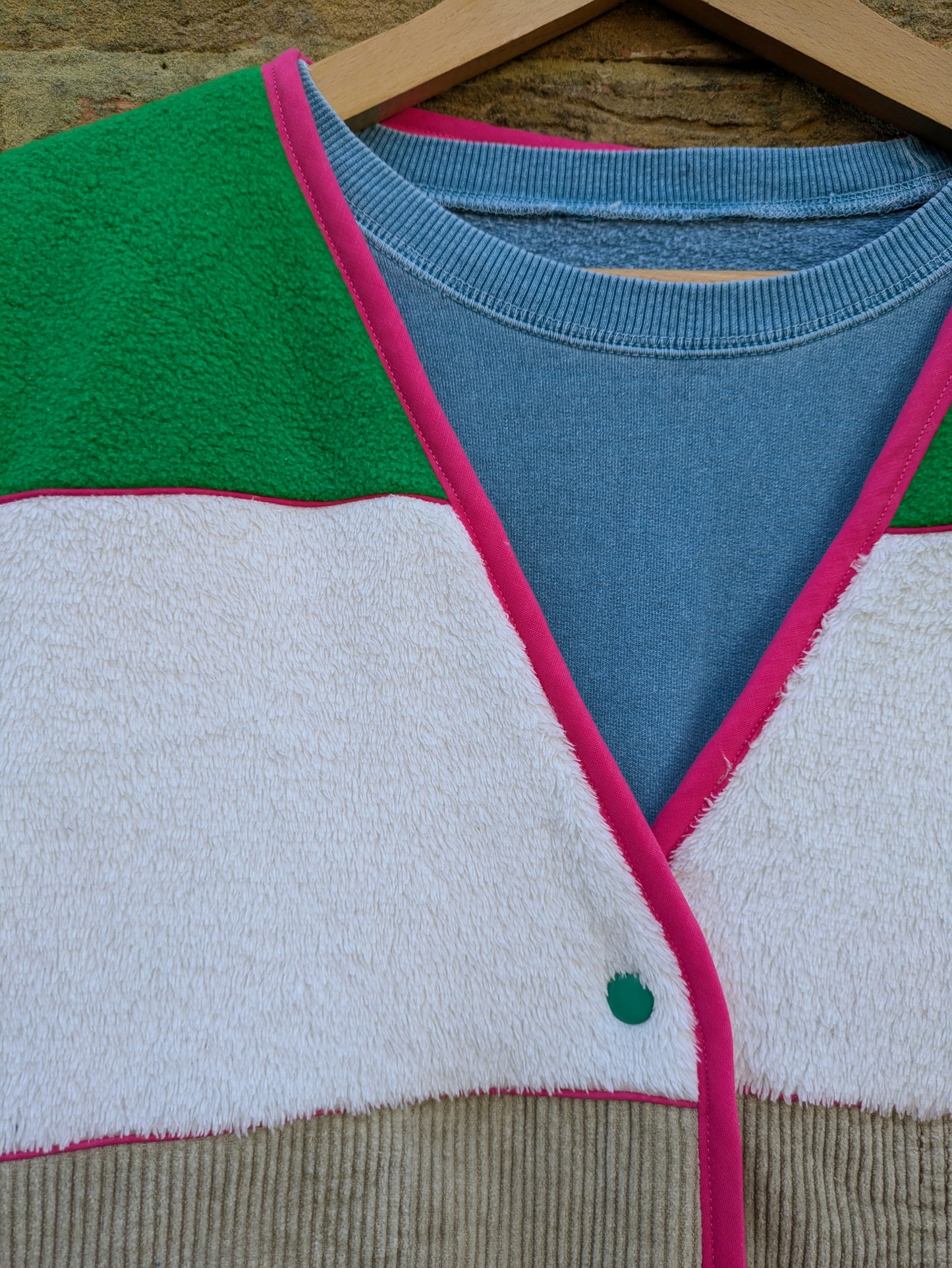 Bright Green and Pink Cosy Gilet