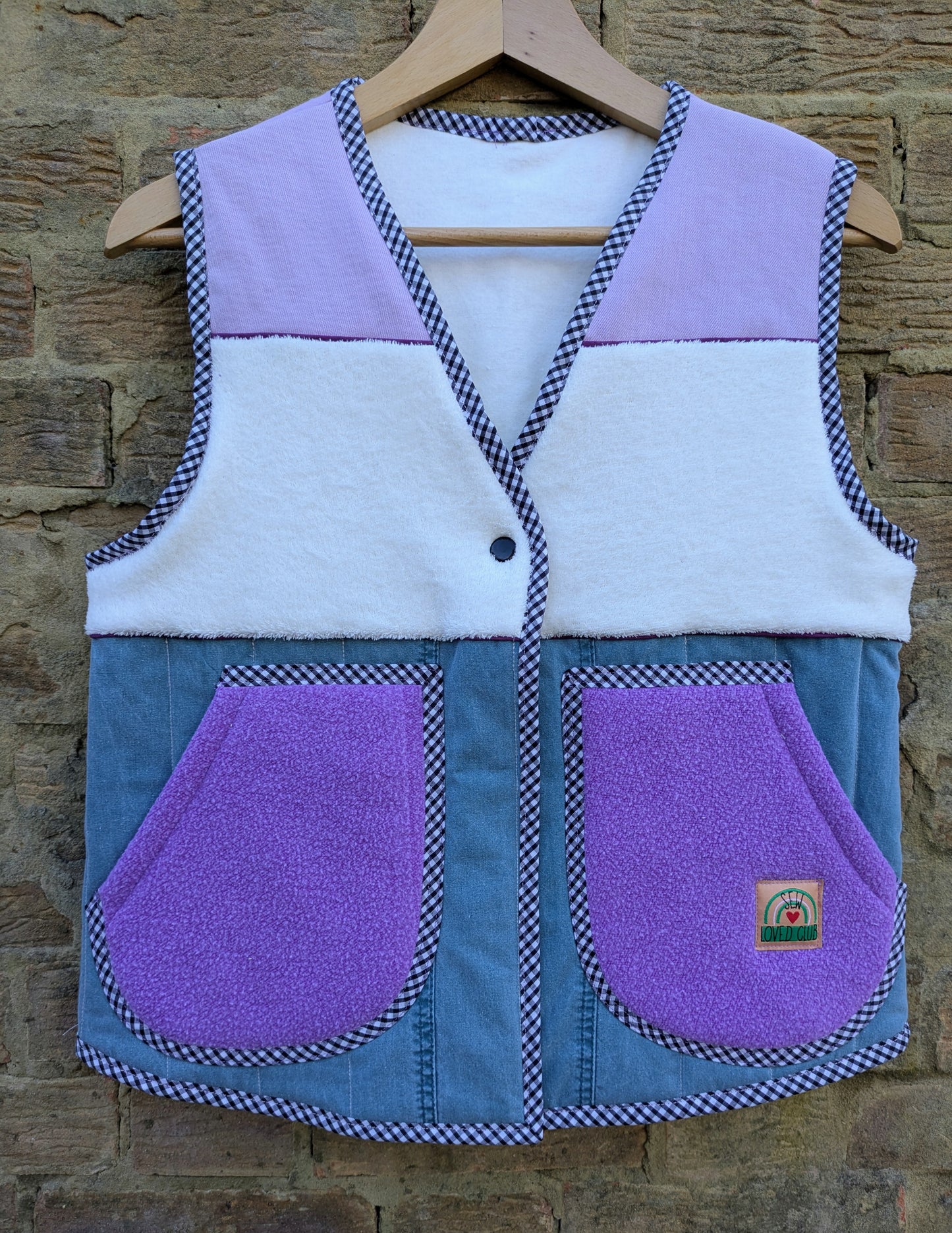 Lilac and Blue Fleece Gilet