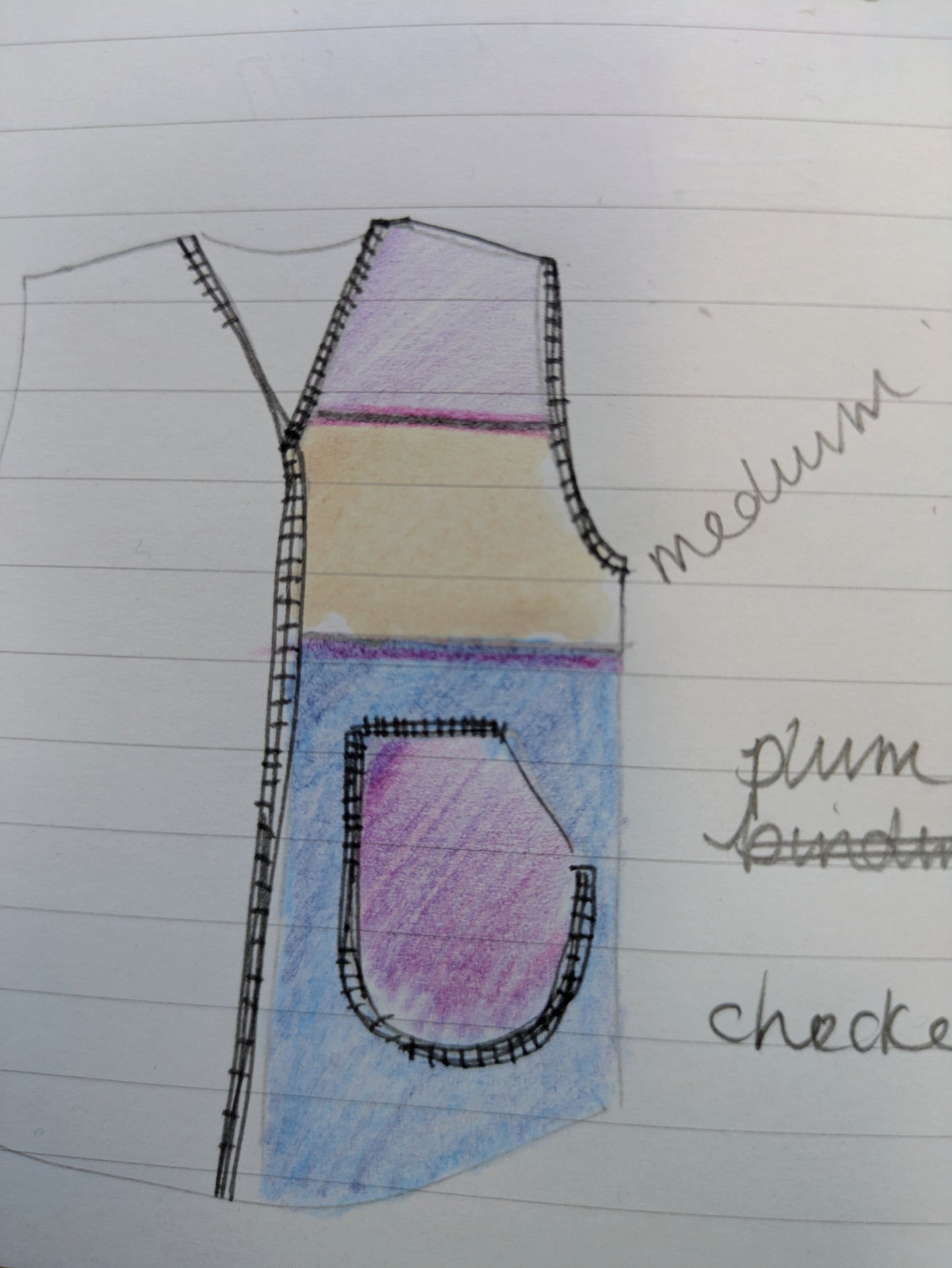 Lilac and Blue Fleece Gilet