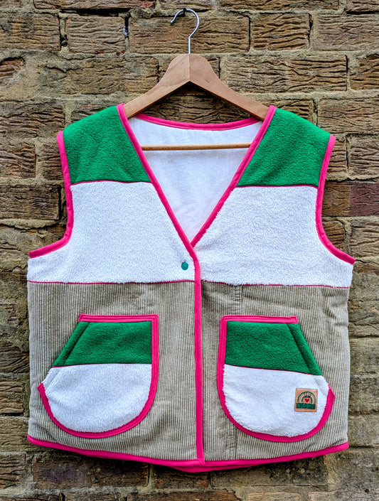 Bright Green and Pink Cosy Gilet